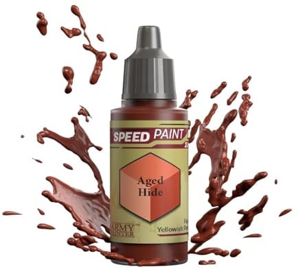 The Army Painter Speedpaint 2.0 Aged Hide, Einzelne Acrylfarbe, ungiftig, Ein-Anstrich-Kontrastlösung für Fantasy-Tabletop-Miniaturen, 18ml