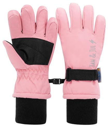 Jan & Jul Kinder Toasty-Dry Wasserdichte Schneehandschuhe für Mädchen (Staubiges Rosa, L: 6-8 Jahre)