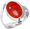 Jeweloporium 925 Silber Ringe für Damen Größe 70(22.3) Rot Echt Schwammkoralle Edelstein Jahrgang Silber Ringe Ostern Geschenk Solitär Schmuck