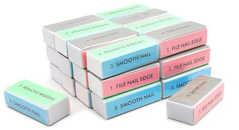 20 uds/lote, lima de uñas de 4 pasos, lijado, bloque de pulido, lima de uñas colorida, cuidado de pedicura, juego de herramientas para arte de uñas, verde