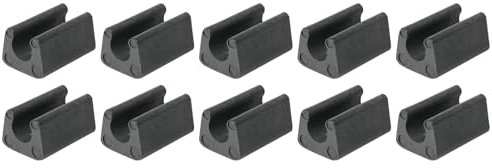 QUARKZMAN 29x19mm 11mm Dia. Montage Plastique Meubles Pied Patins x 12PCS Chaise en Forme U Jambe Couverture Protecteurs pour Tube Insert, [Noir]
