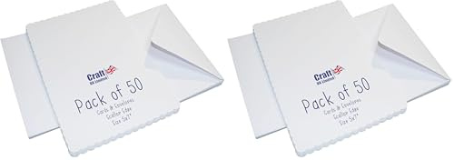 Craft UK 50 White Scalloped Cards & Envelopes 5 x 7, Card, 91 x 152 x 0.64 cm (Pack of 2)