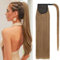 Benehair Ponytail Extension Echthaar, Zopf Extensions Echthaar, Wrap Around Echthaars Ponytail für Frauen, Hellbraun Pferdeschwanz Echtes Haar Haarverlängerung 55 CM 95g #6