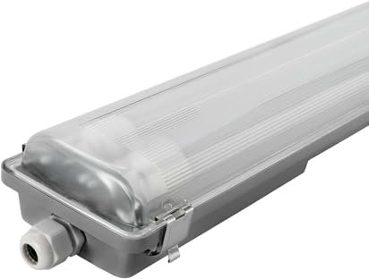 Ledvion - 2X LED Armatur 60CM, 6,3 Watt, 6500K, 1120L, IP65, inkl. LED Röhre, 175L/Pw, Edelstahl, + 75.000 Stunden, staub- und explosionssicher