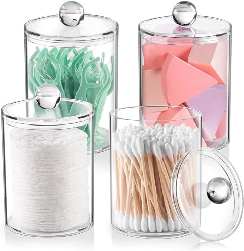 chenqi Cotton Bud Holder Cotton Pad Holder Bathroom Accessory for Cotton Ball Swab Pad Cotton Pad Holder (4 Pack)
