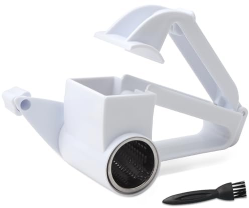 VinBee classics Râpe à fromage compacte avec manivelle pour râper facilement le fromage dur, le parmesan et la brosse de nettoyage, râpe à fromage cuisinier, noix, chocolat et plus encore