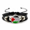 CAREOR Palestine Flag Braided Bracelet, Free Palestinian Versatile Woven Beaded Wristband, Palestine National Flag Leather Bracelet Jewelry Gift for Men Women (D)