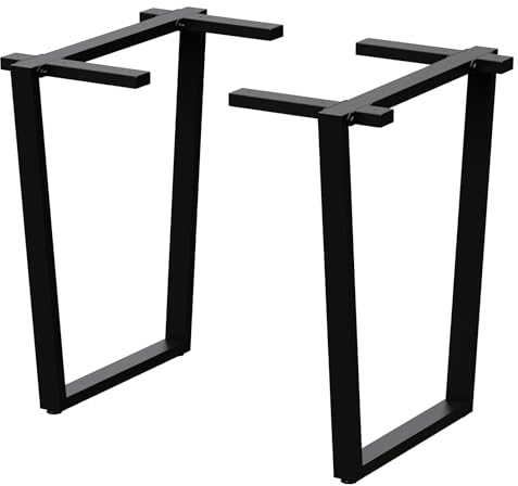 holz4home® Trapez Tischgestell aus Metall I Pulverbeschichtet Schwarz I 1 Paar (2 Stück)