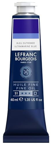 Lefranc Bourgeois 301770 Pintura al óleo fina, calidad, resistente a la luz y de consistencia uniforme, tubo de 40ml, ideal para lienzos y tableros de pintura, Azul ultramarino