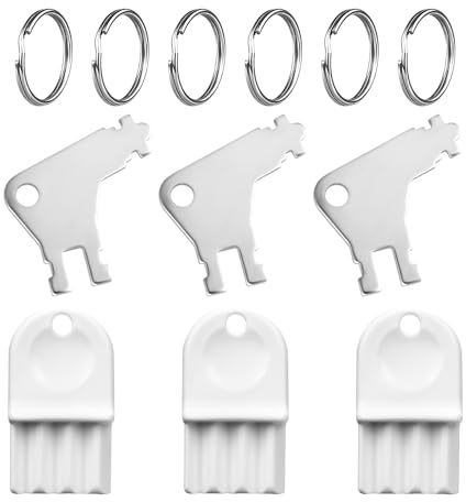 6 Pièces Clés Distributeur Papier Toilette, Plastique et Métal Clé Distributeur Papier avec 6 Pièces Porte-Clés Compatible avec Waffle Georgia Pacific pour de la Maintenance
