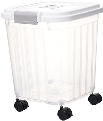 Folpus Flour Storage Container Grain Container, Sealed Rice Bucket, Rice Storage Container Rice Dispenser for Home Countertop Grain, Clear 15kg