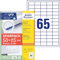 AVERY Zweckform 6121-65 Universal Etiketten (3.250 plus 975 Klebeetiketten extra, 38x21,2mm auf A4, Papier matt, individuell bedruckbar, selbstklebende Aufkleber mit ultragrip) 65 Blatt, weiß