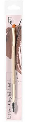 Eveline Cosmetics Eveline Doppelseitiger Augen-Make-up-Pinsel & Augenbrauenformer - Vegan, Multifunktionales Synthetik-Werkzeug für Eyeliner & Augenbrauenformung