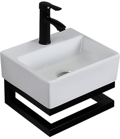 Wand-Waschtisch Waschtisch mit integriertem Eck-Waschtisch Waschtisch mit integriertem Eck-Waschtisch Eck-Badezimmer-Waschtisch, wandhängendes, platzsparendes Waschtisch, mit Kalt- und Warmwasserhahn(