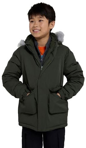 Mountain Warehouse Ranger Plain Kids Water Resistant Jacket Green 9-10y