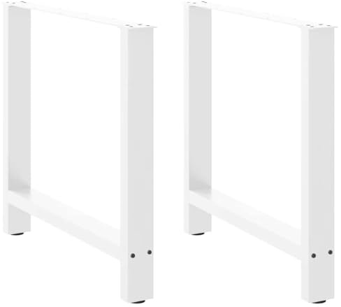vidaXL Couchtischbeine Weiß 2 Stk. 70x(72-73) cm Stahl, Tischbein, Tischbein Metall, Esstischbein, Möbelbein, Schreibtischbein, Esstischbein Metall