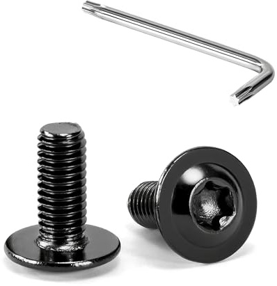 Tunejoy Viti a Testa Bombata Torx Nero con Flangia M5 x 12 mm Vite a Testa Esagonale Bulloni in Acciaio Inox A2 V2A Viti a Brugola con Chiavi a T25 Filettatura Completa 20 Pezzi