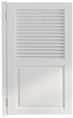Louvered - Porta divisoria a battente con cerniere a chiusura automatica, per interni, cucina, dispensa, 50 x 60 cm, colore: bianco