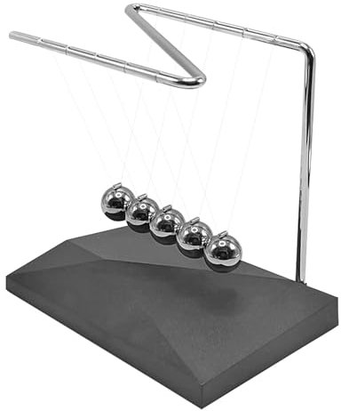 Newton's Cradle, Pendulum Desk Toy, Balance Balls, Fidget Toys for Adults, Newton's Cradle Pendulum Desk Toy for Adults and Students Cool Science Gadgets with Steel Balls for Offices Desks
