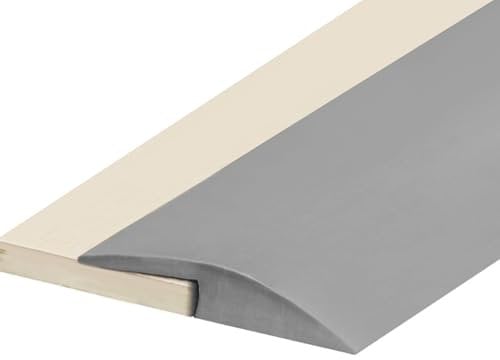 2m Graue Selbstklebende Übergangsschiene für Laminat, Vinylboden und Teppich – PVC Abschlussleiste für Türschwellen und Fliesen (Grau 35mm)