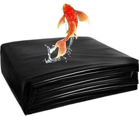 1,8 x 1,8 m HDPE-Fischteichfolie mit Unterlage, Wasserfall-Teichauskleidung für Teiche mit 33 x 33 m, 20 x 26 m, 26 x 39 m, 33 x 59 m, 39 x 52,5 m, 49 x 49 Fuß Teiche (Größe: 11 x 11 m)