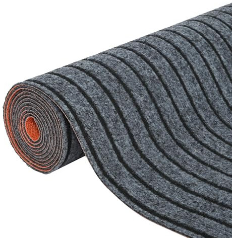 tonchean Teppich Läufer 90x300 cm Waschbar rutschfest Küchenläufer Teppichläufer Schmutzfangmatte Korridor Fußmatte Eingangsteppich Lang Flur Teppich Meterware für Familie und Kommerziel, Grau