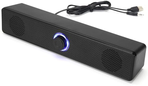 Sxmrmnx Barra de sonido para PC con cable/inalámbrico, altavoz Bluetooth alimentado por USB, barra de sonido para TV, PC, portátil, juegos, de audio de cine en casa B