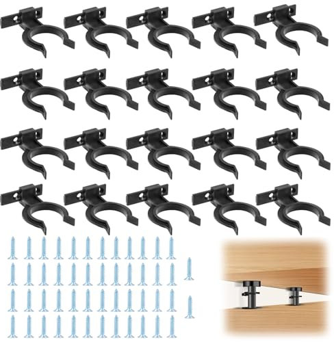 Flintronic 20pcs Clip de Fixation pour Plinthes, Clips pour Plinthes de Cuisine, avec 50 vis, pour pieds de cuisine de 32 à 42 mm