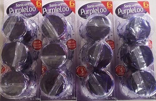 Sanicare Purple Toilet Blocks – 24-Block Bundle (4 x 6 Packs) | Cistern Cleaner with Lasting Fragrance & Limescale Protection – 38g Each