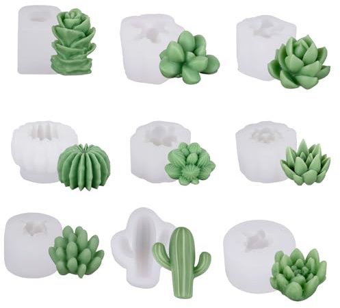 9/10 Stück 3D-Silikonformen zum Basteln einzigartiger Kakteen-Aromatherapie-Formen und Heimdekorationen