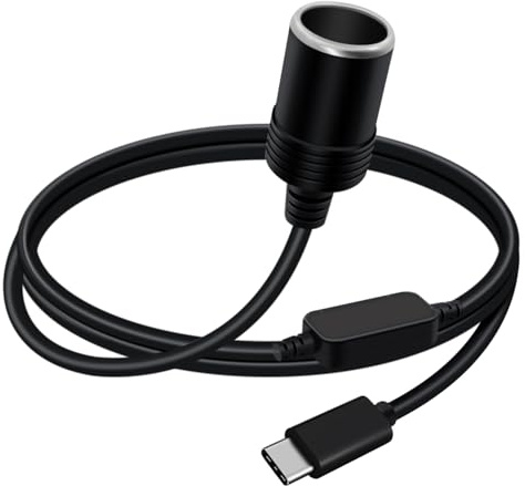 YINGAYOU USB C Cigarette Lighter Socket 12V Cigarette Lighter Female Plug to USB C for Lighters Driving Recorder GPS (C, 1.8 m / 5.9 FT)