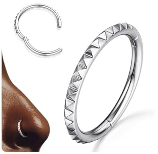 316L Stainless Steel 16/18/20G Pyramiden Nasenring Helix Daith Piercing | 1 Pcs 14K Vergoldet Septum Nasenpiercing Lippen Ohrringe Piercing Schmuck Schwarz 8/10/12mm