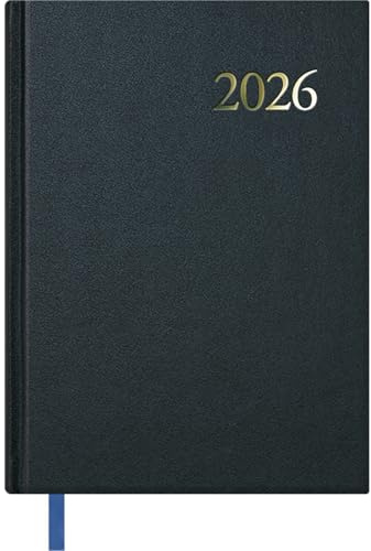 Dohe - Agenda 2026 Katalanisch - Wochenansicht Vertikal, Größe A5 (14x20 cm), Hardcover, 12 Monate Januar bis Dezember, Jahresplaner mit Lesezeichen - Segovia Schwarz