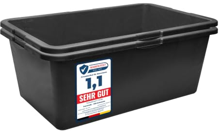 Garronda Pack de 2 Gavetas de Obra Rectangulares 80 L Negro GD-0169