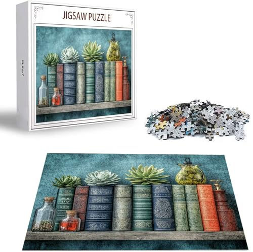 Puzzle 1000 Teile Buch Puzzle Erwachsene, Holzpuzzle für Erwachsene und Teenager, Klassische Puzzles Anlage Jigsaw Puzzles, DIY Groß Puzzelmatten 75x50cm, Wand Dekor oder Weihnachten Geschenk H-29