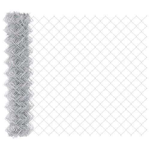 Nqyjm Clôture de Extérieur Décorative Clôture en Treillis Métallique Argenté 10 x 1 m Acier Galvanisé, Barrière Animale Grillage Cloture Volaille pour Jardin, Terrasse42004839