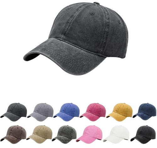 Aomig unisex basebollkeps, 100% bomull vintage tvättad pappakepsar, män kvinnor tvättad bomull basebollkeps, låg profil sliten vintage basebollkeps, tvättad denim justerbar pappahatt
