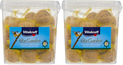 VITAKRAFT - Vita Garden - Seau de Boules de Graisse avec Filets pour Oiseaux du Jardin - Alimentation Complète pour Oiseaux Toutes Saisons - 30 unités (Lot de 2)