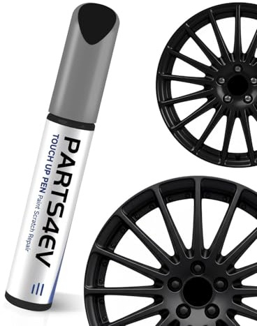 PARTS4EV Vernis de retouche noir brillant pour jantes alu – Réparation DIY facile des rayures, dommages de bord et écailles, anti-UV & non décolorant pour voitures, motos & vélos