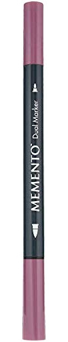Tsukineko Memento Dual Tip Art Markers Purple, Sweet Plum, Vibrant Colouring Pen for Artists, Archival, Water-resistant, for Stamping, Calligraphy, Water Colouring, Embossing, and Mixed Media