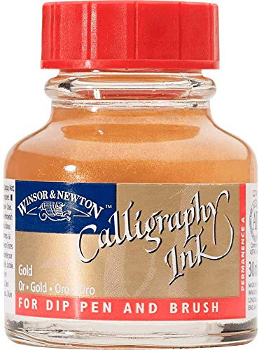 Winsor & Newton Calligraphy Ink Tinta para Caligrafía, Dorado (Gold), 30ml