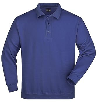 James & Nicholson Polo Sweatshirt - Klassischer Sweat mit gestricktem Polokragen | Farbe: royal | Grösse: S