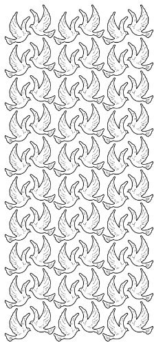 Konturensticker Tauben gold,bogen 10 x 23 cm