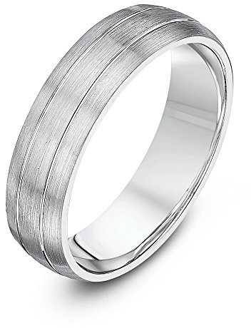 Theia Ehering Palladium 950 - massiv, Court Shape, 5mm mattiert und poliert, mit Rillen - Größe 63 (20.1)