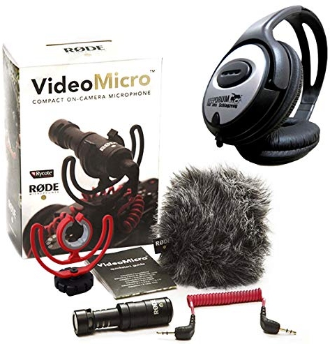 Rode Videomicro Kondensator Richtmikrofon Kamera Mikrofon + keepdrum Stereo-Kopfhörer