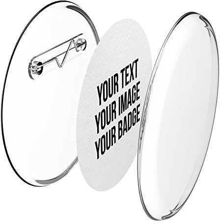 Buttons 56mm selber machen ohne Buttonmaschine (25 Stück) – Ansteckbuttons Set mit Nadel-Pins und A4-Buttonpapier