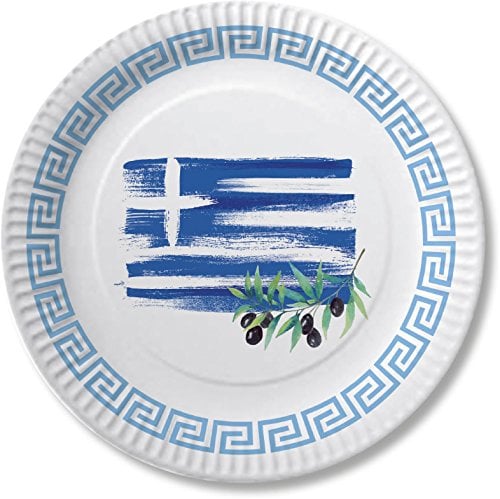 DH-Konzept 10 Teller * GRIECHENLAND * für Mottoparty, Geburtstag oder Länderparty Greece Athen Pappteller Partyteller Party Set