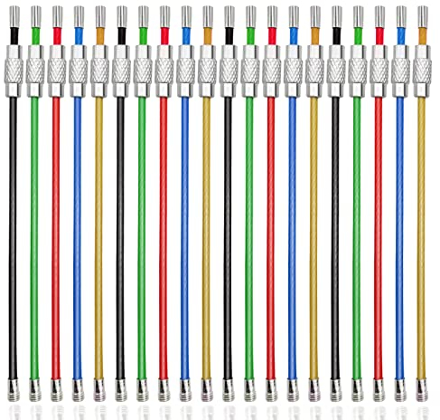 CKANDAY 20 Pcs Llavero Cable Acero Inoxidable,2 mm 4 Pulgadas Recubierto de Nylon de llaveros parallavero de Colgar o Etiquetas de identificación,5 Colores