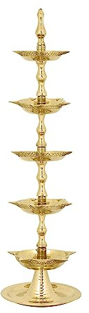 Craftsman Panchmahal Diya-Lampe, handgefertigt, indisches schweres Messing, 5-in-1, verstellbarer Durchmesser