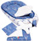 PaLulli 3-TLG Baby Ausstattung-Set Kuschelnest Babynest 95x55cm Baby-Matratze Kuscheldecke Babybett 100% Baumwolle Hypoallergisch Für 0-8 Monate